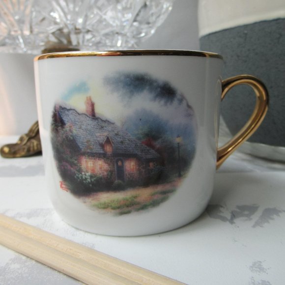 Porcelain Mug Moonlight Cottage by Thomas Kinkade for Teleflora Gift - Picture 3 of 11